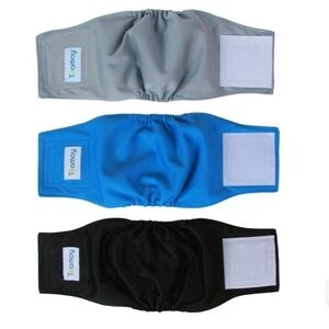 Adjustable Male Dog Belly Dispers Wrap - Blue, Gray, Black